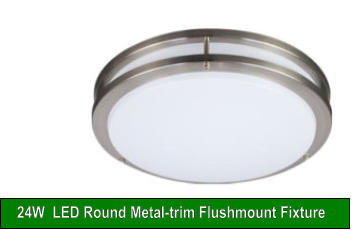 24W  LED Round Metal-trim Flushmount Fixture